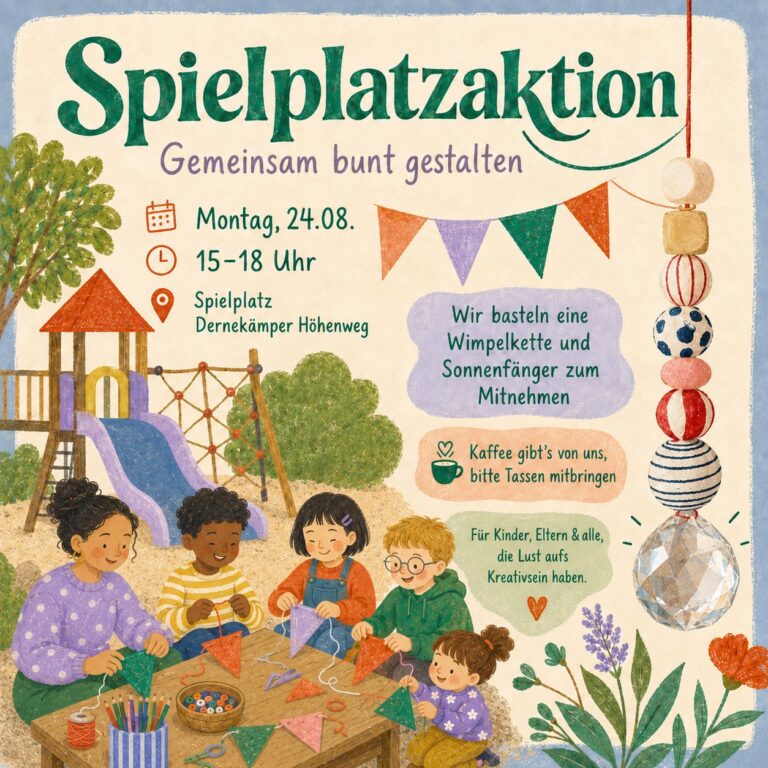 Grüner Ortsverband lädt am 24. August zur Spielplatzaktion am Dernekämper Höhenweg ein